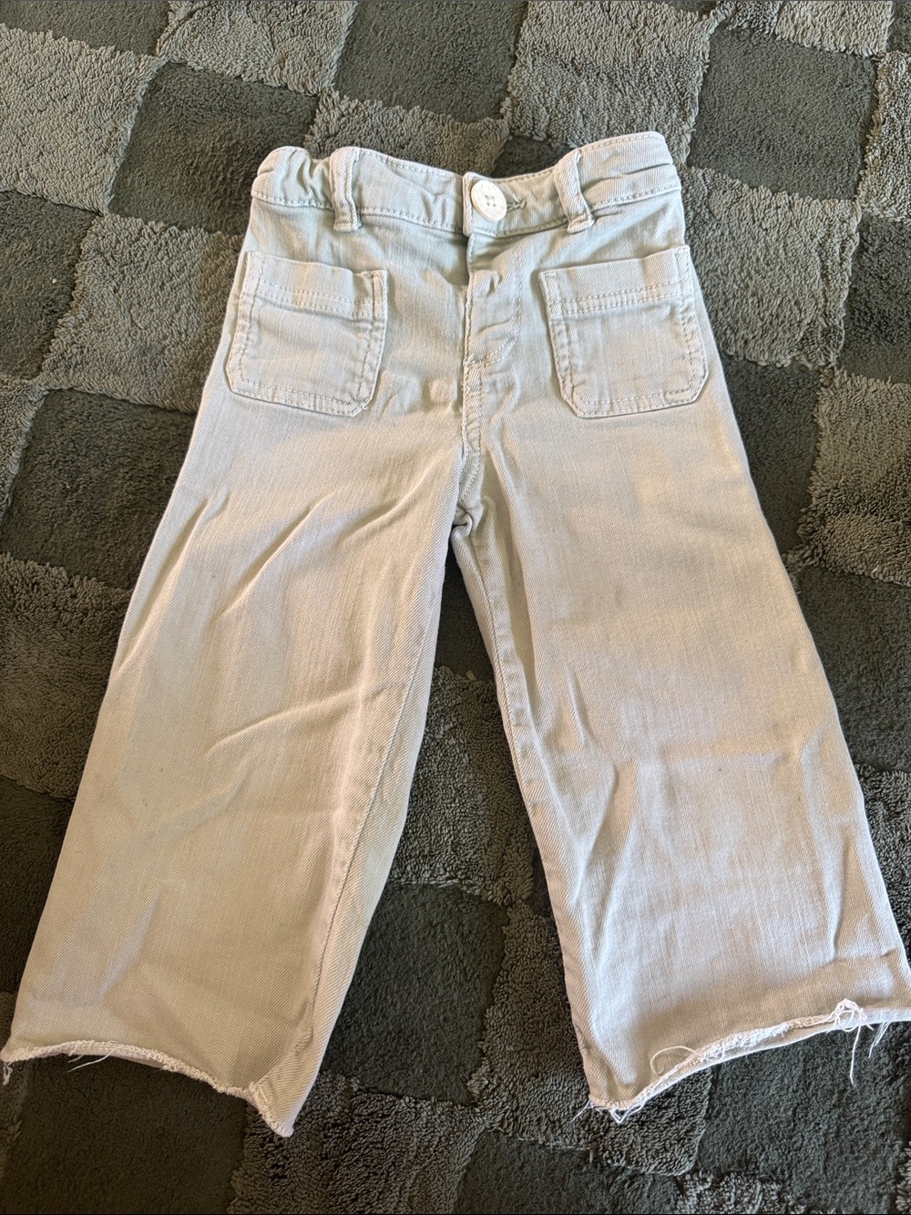 Zara Kids Wide-Leg Jeans in Light teal